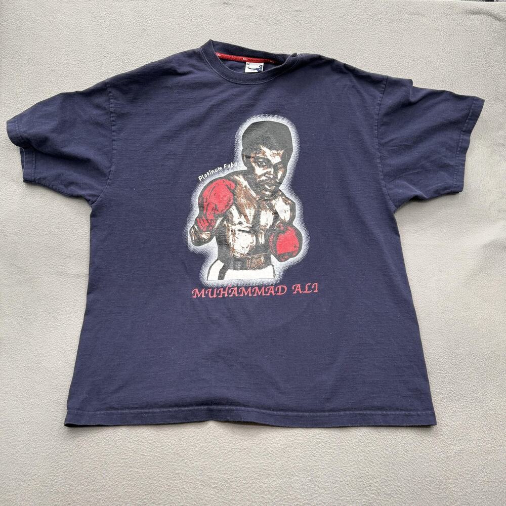 Platinum Fubu‎ Muhammad Ali Shirt Mens 2XL Blue Boxing Graphic T-Shirt Limited